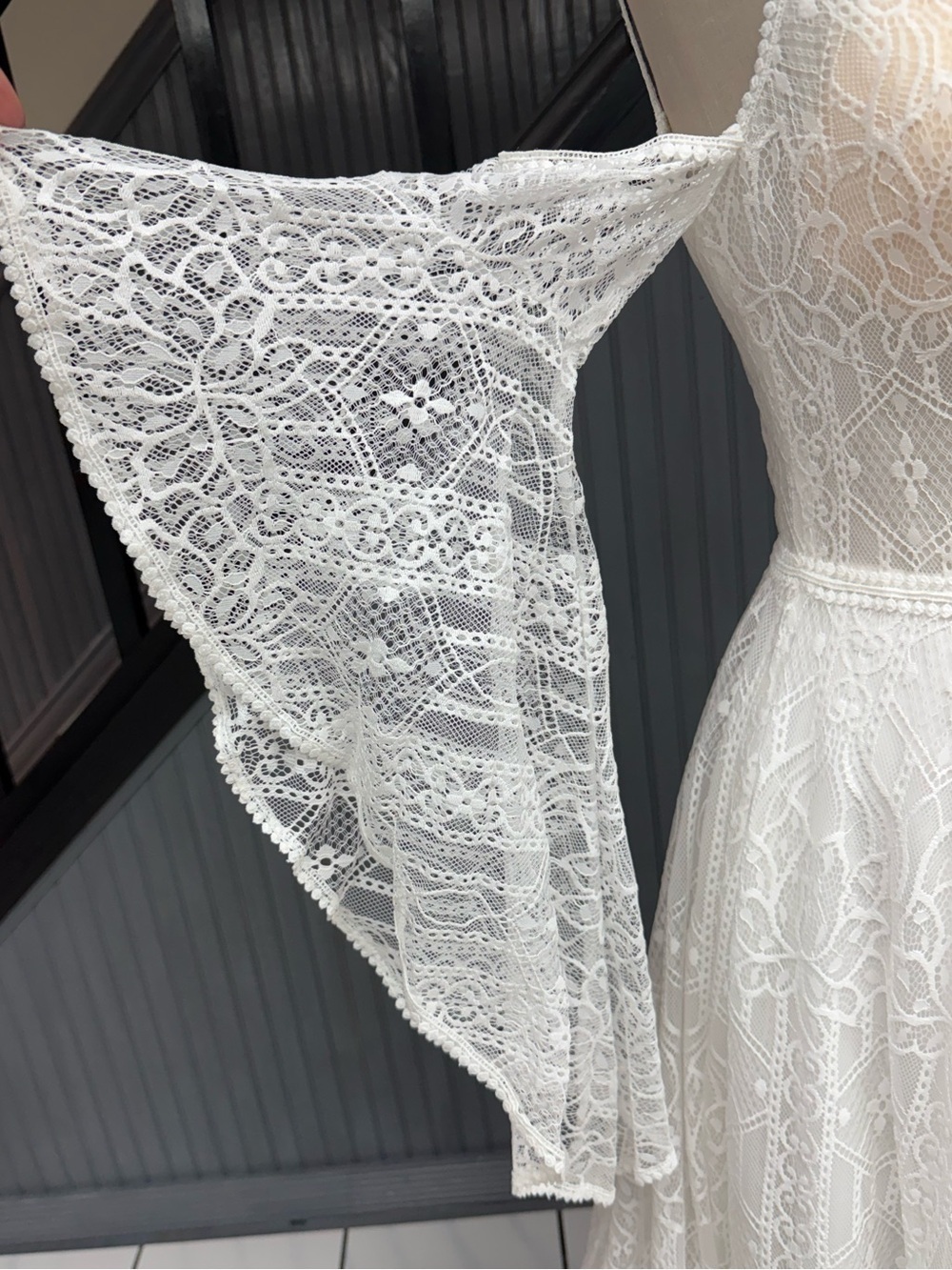 Wilderly Bride Genevieve Lace Boho Wedding Dress Gown Ivory Petite, Lace Crochet - Picture 10 of 17
